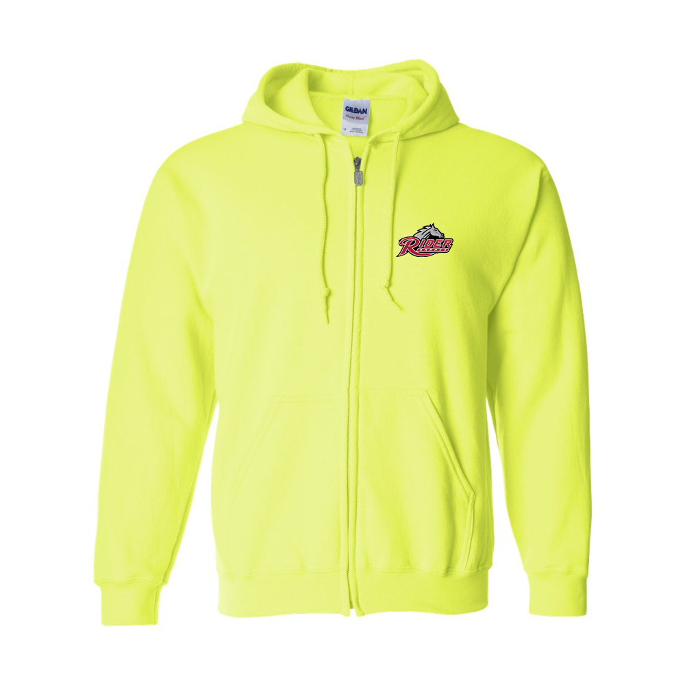 Men's Rider Broncs Logo Gildan  Heavy Blend Full Zip Hooded Sweatshirt