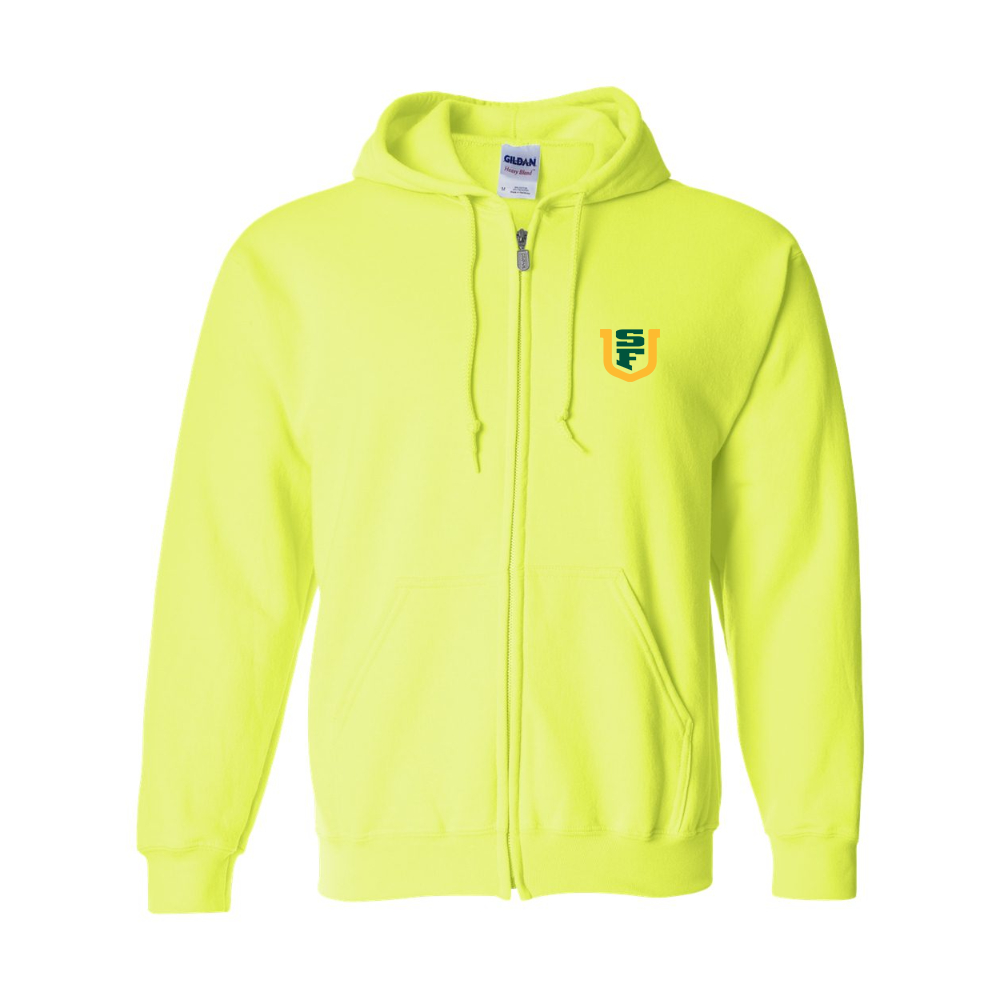Men's San Francisco Dons Logo Gildan  Heavy Blend Full Zip Hooded Sweatshirt