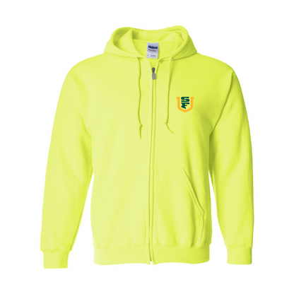 Men's San Francisco Dons Logo Gildan  Heavy Blend Full Zip Hooded Sweatshirt