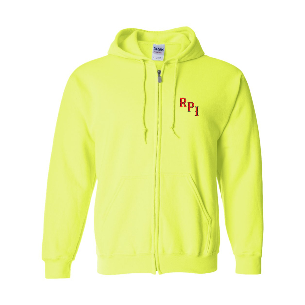 Men's RPI Engineers Logo Gildan  Heavy Blend Full Zip Hooded Sweatshirt