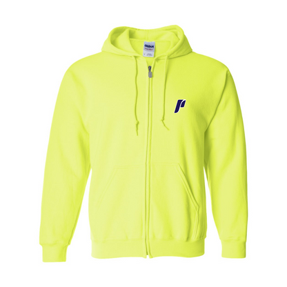Men's Portland Pilots Logo Gildan  Heavy Blend Full Zip Hooded Sweatshirt
