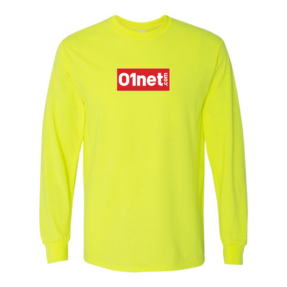 Men's 01net Logo Gildan Heavy Cotton Long Sleeve T-Shirt