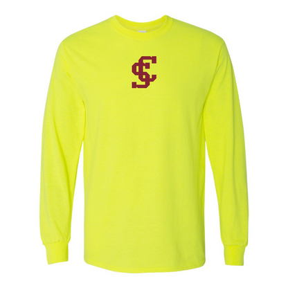 Men's Santa Clara Broncos Logo  Gildan Heavy Cotton Long Sleeve T-Shirt