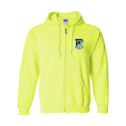 Men's Rhode Island Rams Logo Gildan  Heavy Blend Full Zip Hooded Sweatshirt