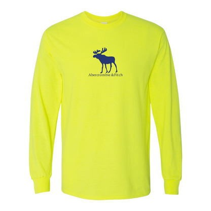 Men's Abercrombie & Fitch Moose Logo Gildan Heavy Cotton Long Sleeve T-Shirt
