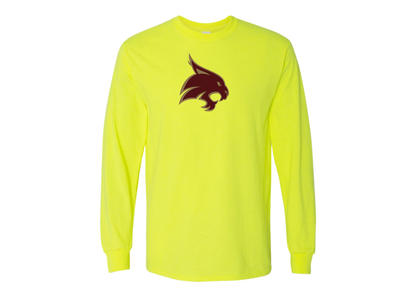 Men's Texas State Bobcats Gildan Heavy Cotton Long Sleeve T-Shirt