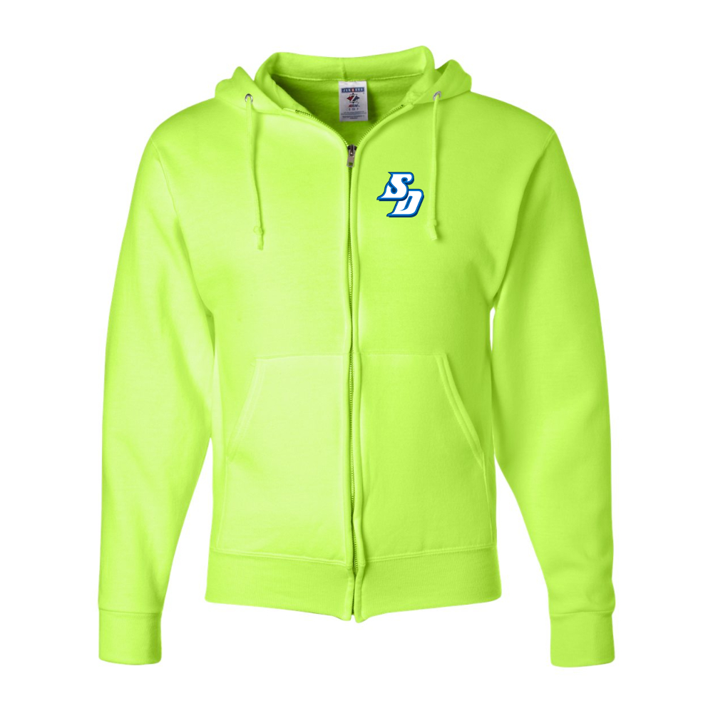 Men's San Diego Toreros Logo JERZEES NuBlend Full-Zip Hooded Sweatshirt