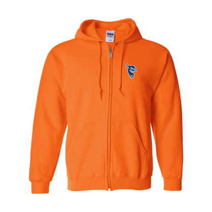 Men's Saint Peters Peacocks Logo Gildan  Heavy Blend Full Zip Hooded Sweatshirt