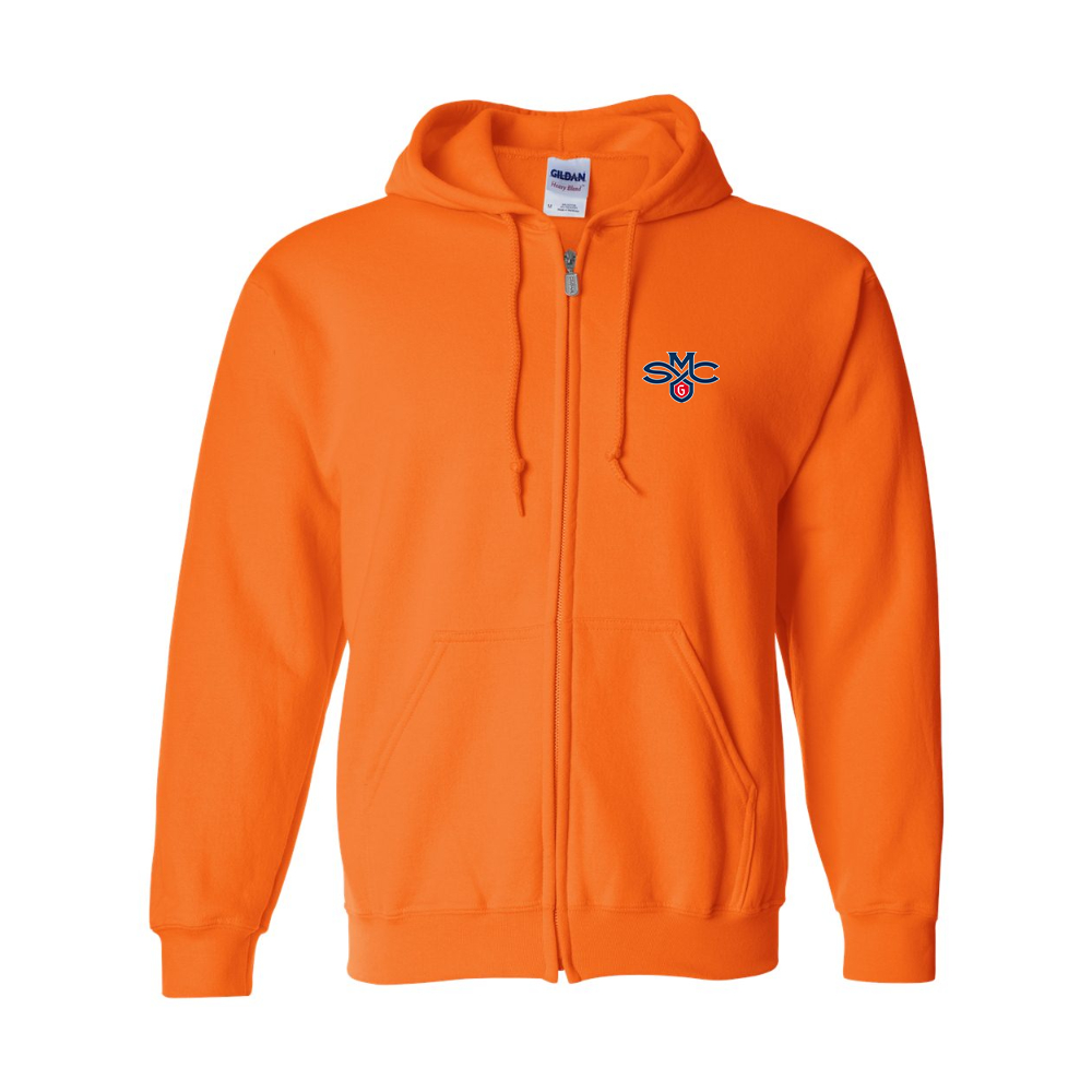 Men's Saint Marys Gaels Logo Gildan  Heavy Blend Full Zip Hooded Sweatshirt