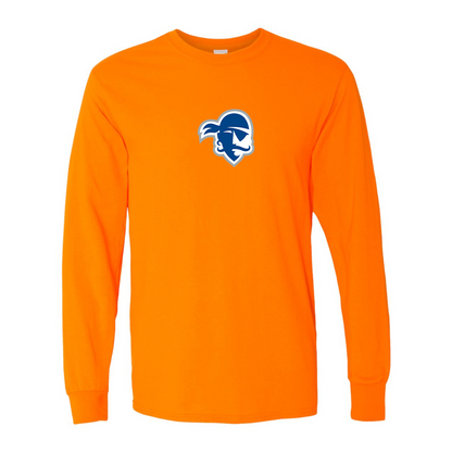 Men's Seton Hall Pirates Logo Gildan Heavy Cotton Long Sleeve T-Shirt