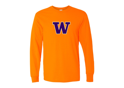 Men's Washington Huskies Gildan Heavy Cotton Long Sleeve T-Shirt