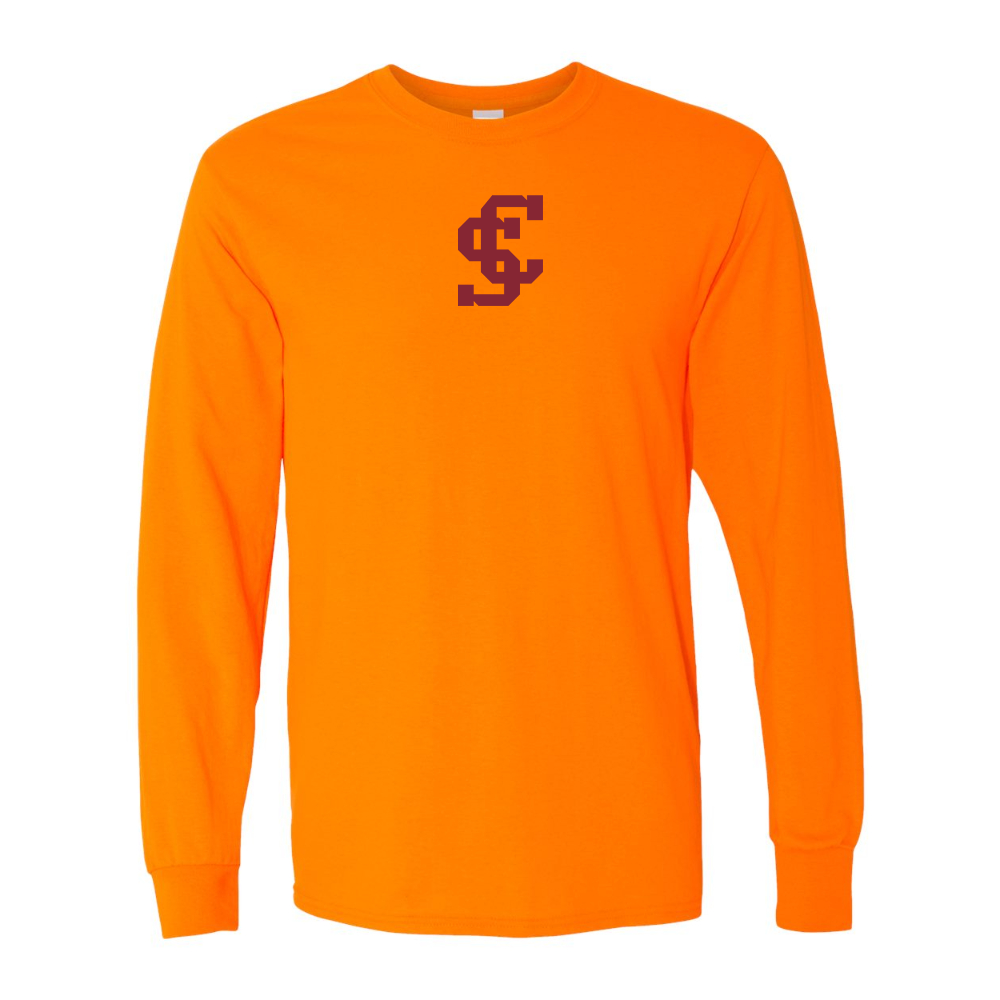 Men's Santa Clara Broncos Logo Gildan Heavy Cotton Long Sleeve T-Shirt