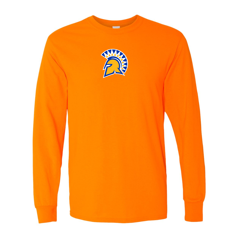 Men's San Jose State Spartans Logo Gildan Heavy Cotton Long Sleeve T-Shirt