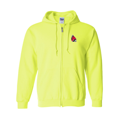 Men's  Ball State Cardinals Gildan  Heavy Blend Full Zip Hooded Sweatshirt