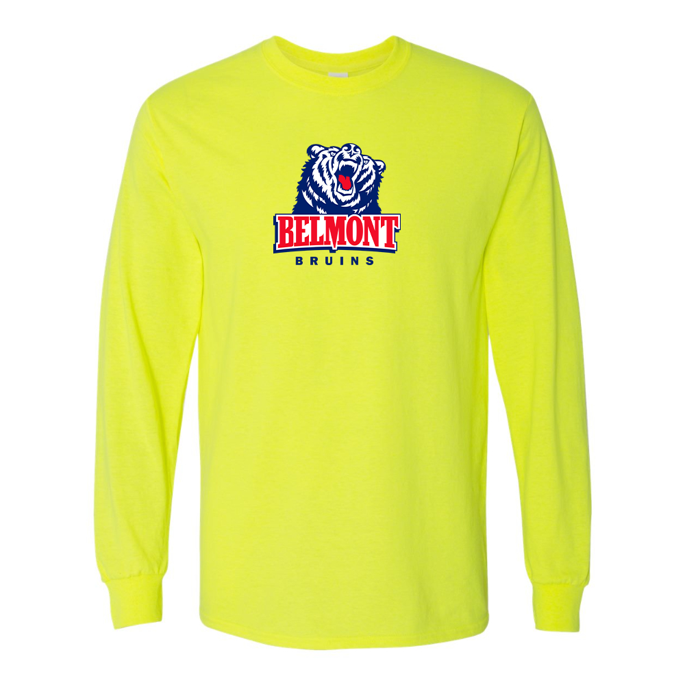 Men's Belmont Bruins  Gildan Heavy Cotton Long Sleeve T-Shirt