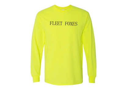Men's Fleet Foxes Logo Gildan Heavy Cotton Long Sleeve T-Shirt