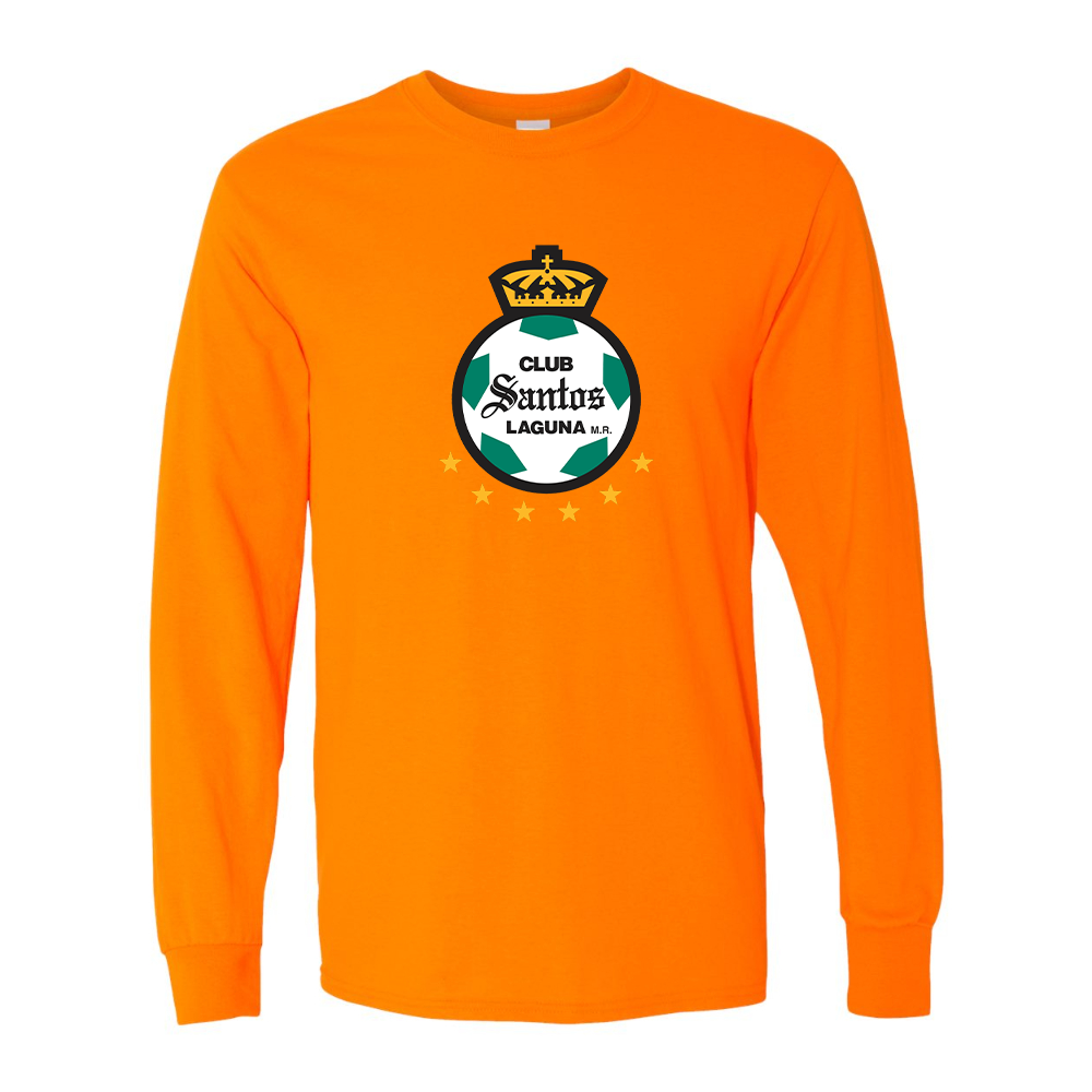 Men's Santos Laguna Soccer Gildan Heavy Cotton Long Sleeve T-Shirt