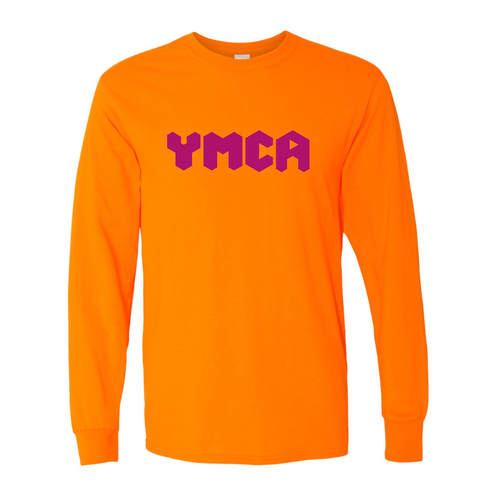 Men's  YMCA Mauve Gildan Heavy Cotton Long Sleeve T-Shirt