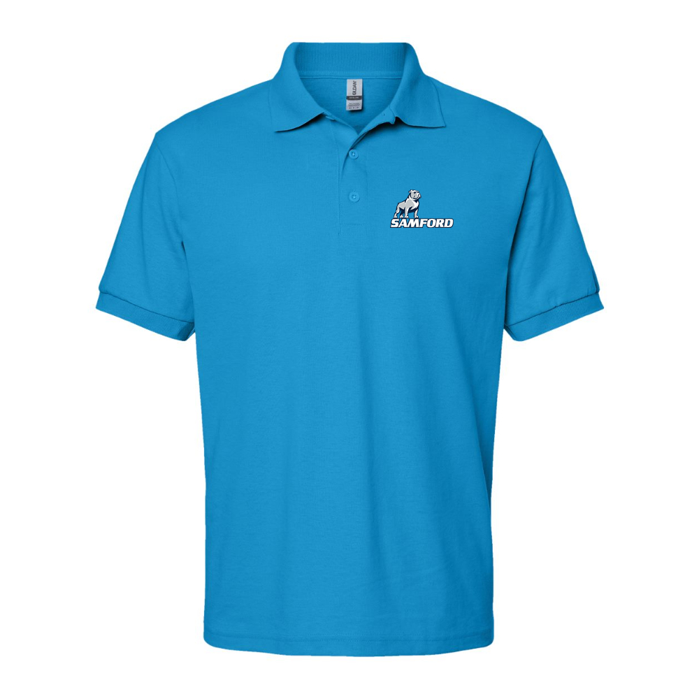 Men's Samford Bulldogs Logo Gildan Dry Blend Jersey Polo