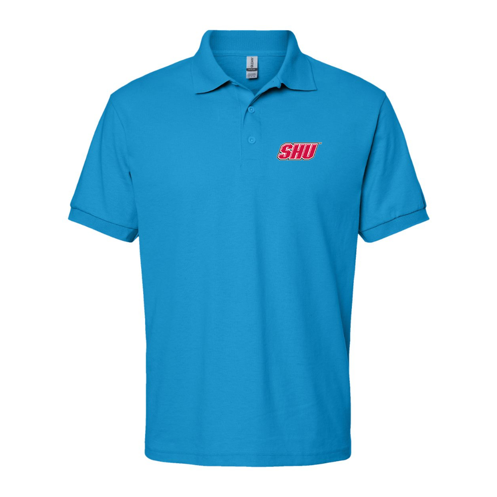 Men's Sacred Heart Pioneers Logo Gildan Dry Blend Jersey Polo
