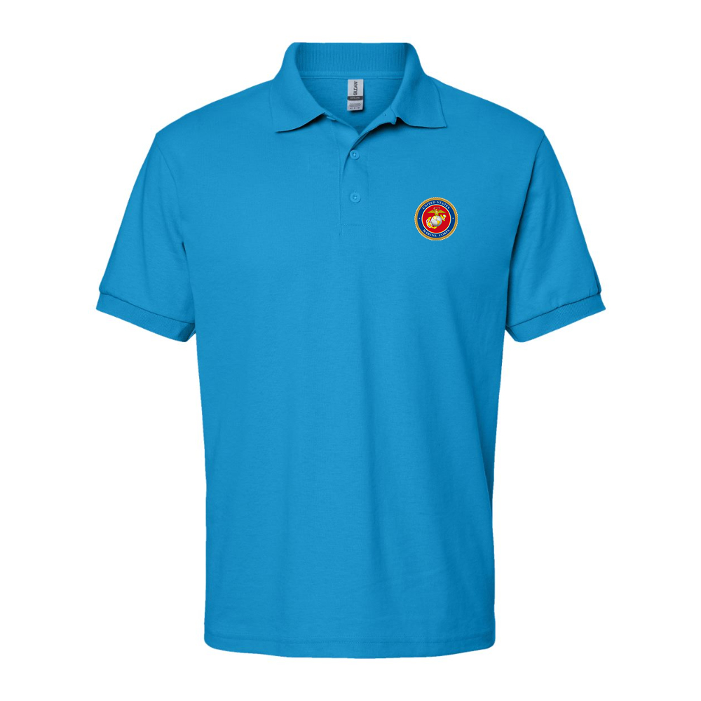Men's  USMC Emblem Dry Blend Jersey Polo
