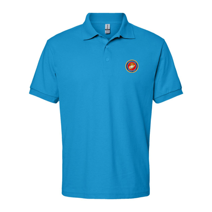 Men's  USMC Emblem Dry Blend Jersey Polo