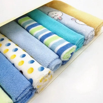 Set of 8 Soft Baby Washcloths with Gentle Fabric for Sensitive Skin, Perfect for Bath Time and Everyday Use