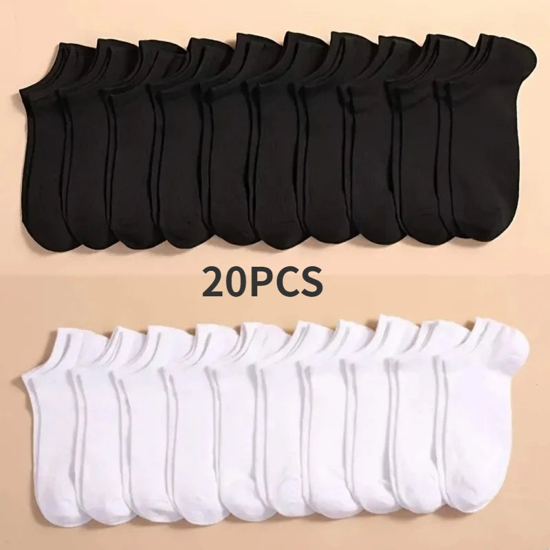 20-Pack of Low-Cut Ankle Socks for Men and Women with Breathable Fabric and Comfortable Fit, Ideal for Everyday Wear