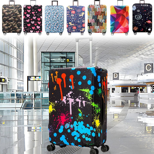 Durable Luggage Cover with Unique Patterns, Stretchable Suitcase Protector for Travel, Anti-Scratch and Waterproof