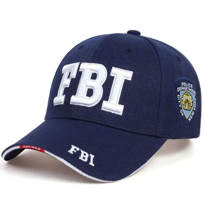 Embroidered FBI Baseball Cap with Police Department Patch and Adjustable Strap for Casual and Tactical Wear