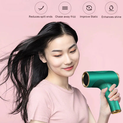 Rechargeable Cordless Hair Dryer with 2600mAh Battery, 500W Power, and Multiple Plug Options (US/EU/UK), Designed for Portable and Convenient Hair Drying Anywhere