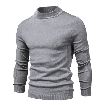 Men's Slim-Fit Turtleneck Sweater with Ribbed Detailing and Long Sleeves, Designed for Warmth and Style in a Comfortable Casual Fit