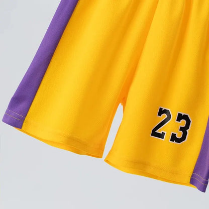 Youth Basketball Jersey and Shorts Set, Number 23, Sleeveless, Comfortable and Breathable Sportswear for Kids