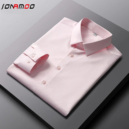 Premium Long Sleeve Dress Shirt for Men with Turn-Down Collar and Button Cuffs - Ideal for Formal and Business Wear