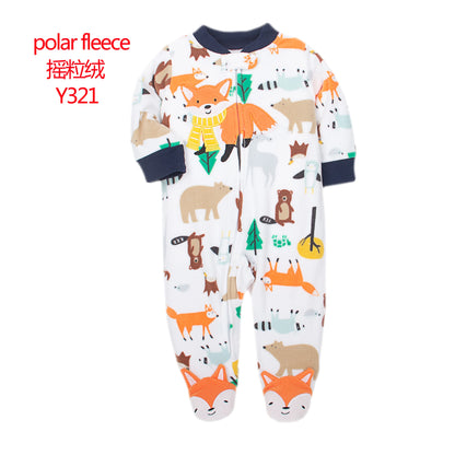 Adorable Animal-Themed Baby Footed Pajamas, Cozy Long-Sleeve Sleepers with Zipper Closure, Soft and Warm Infant Onesies, Various Cute Designs for Boys and Girls