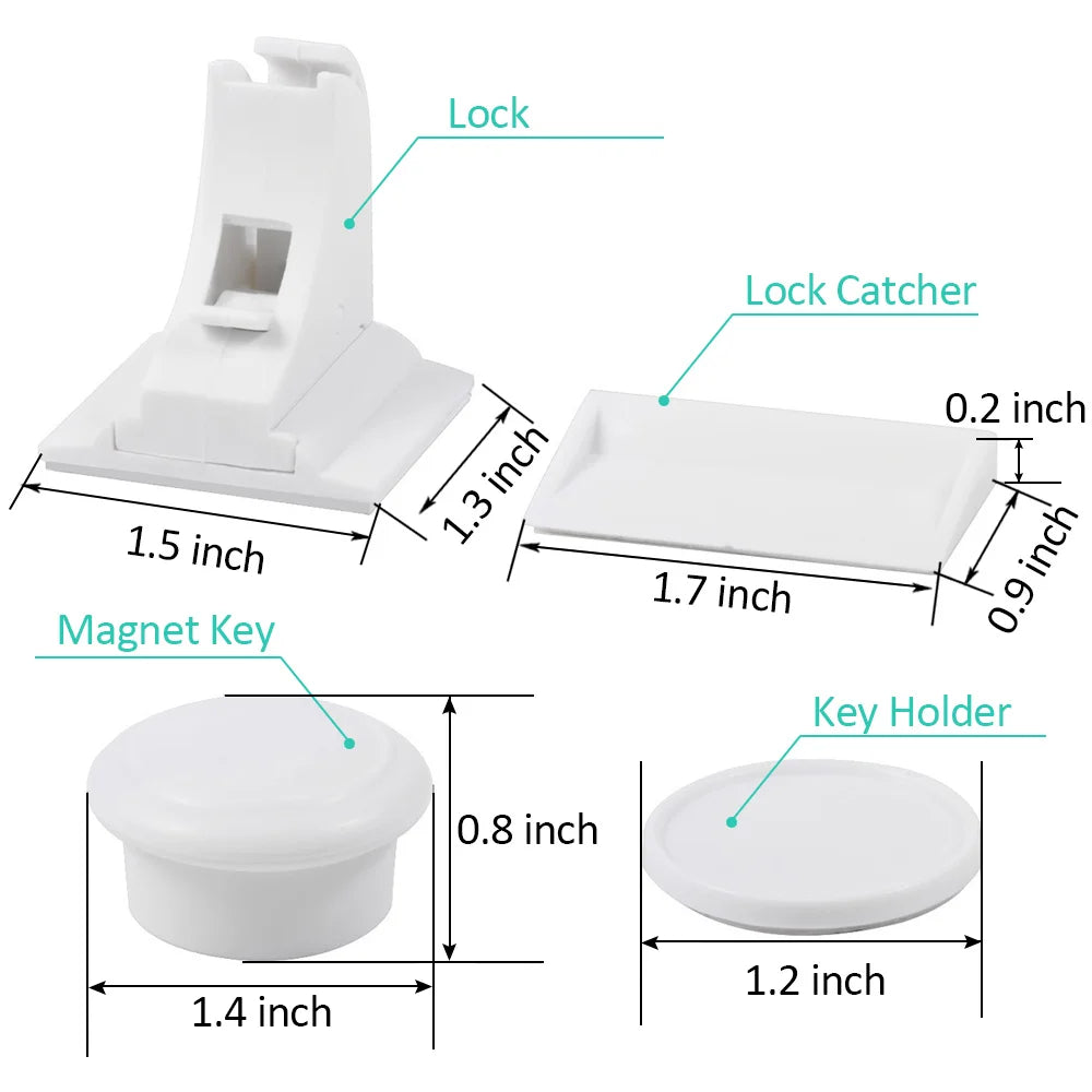 Magnetic Cabinet Locks with Keys - Child Safety Lock System for Drawers and Cabinets, Easy Installation, Secure and Invisible Design, 12 Locks and 3 Keys Set for Baby Proofing