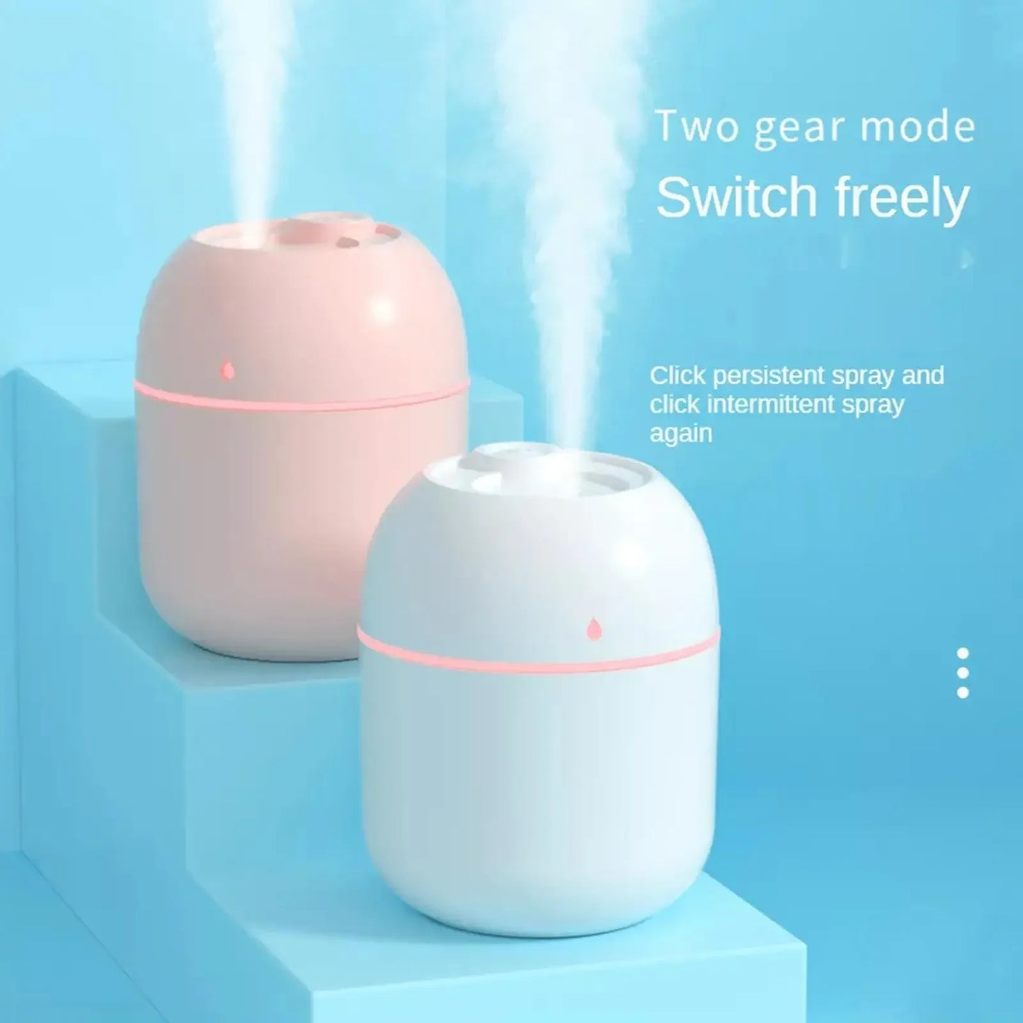 Ultrasonic Humidifier with LED Night Light for Comfortable Sleep and Atmosphere Enhancement, Featuring Adjustable Mist Output and Quiet Operation for Bedrooms and Small Spaces.