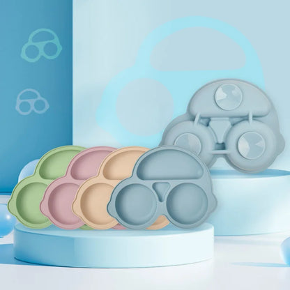 Silicone Baby Plates with Suction Base and Divided Compartments for Easy and Mess-Free Feeding