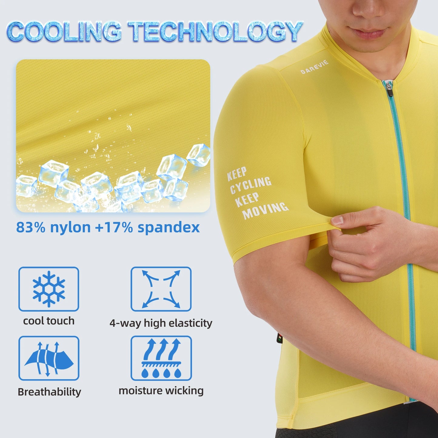 Men's Pro Cycling Jersey with Full Zip, Short Sleeves, and Moisture-Wicking Fabric for High Performance and Comfort