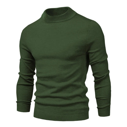 Men's Slim-Fit Turtleneck Sweater with Ribbed Detailing and Long Sleeves, Designed for Warmth and Style in a Comfortable Casual Fit