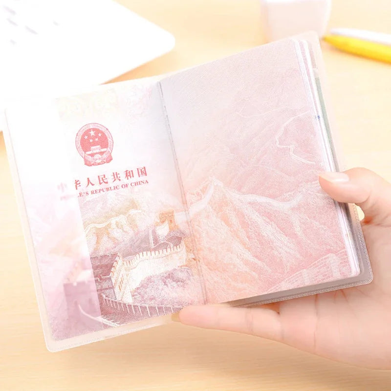 Transparent Passport Holder for Travel, Durable and Waterproof Cover with Clear View Design for Easy Identification and Protection