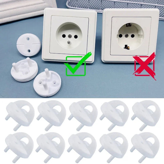 10-Pack Child Safety Outlet Covers with Easy Pull Handle for Electrical Socket Protection and Home Safety