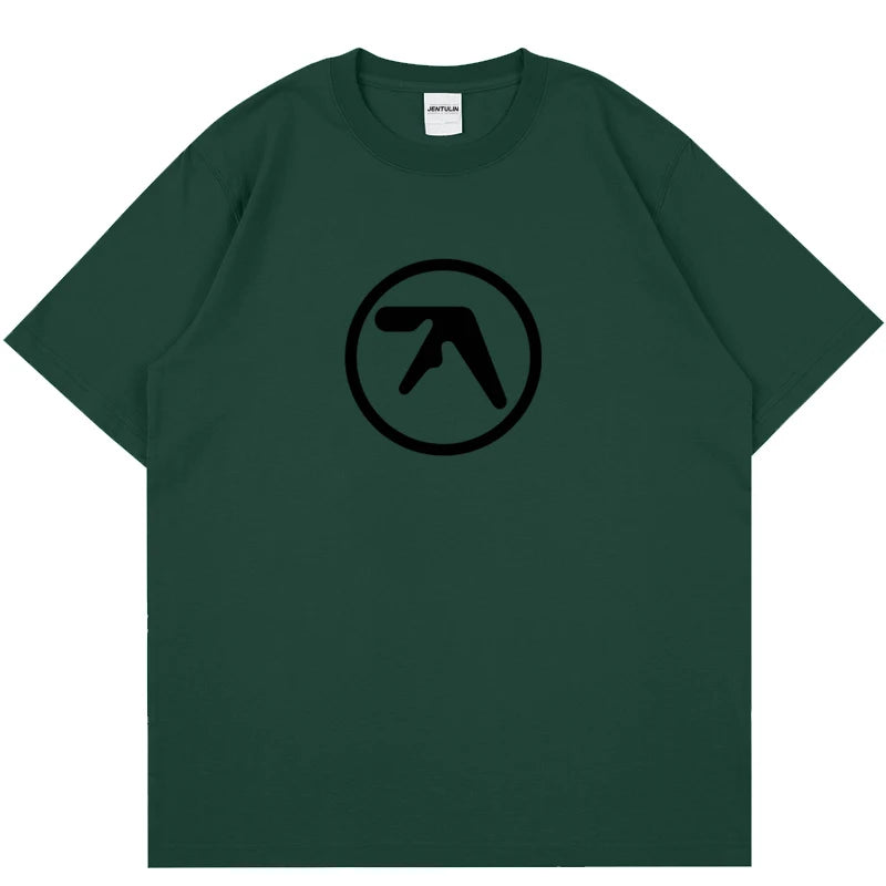 **Men's Short Sleeve 3D Print Aphex Twin Logo O-Neck T-Shirt**