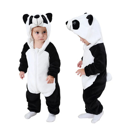 Adorable Animal Themed Fleece Onesies with Hood for Babies and Toddlers