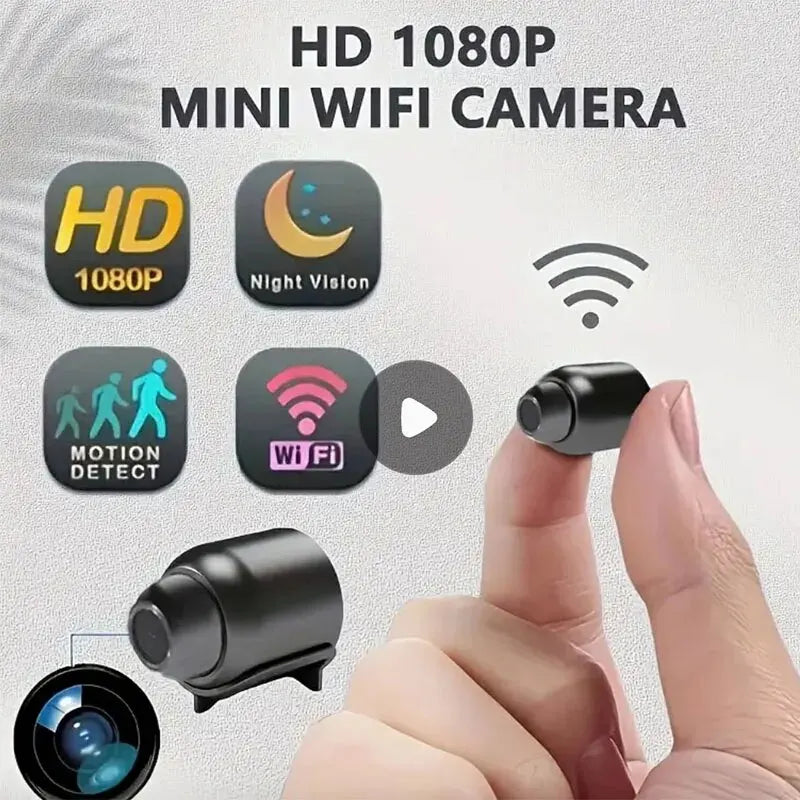 Compact HD 1080P Mini WiFi Camera with Night Vision, Motion Detection, and Wireless Connectivity for Enhanced Security Monitoring