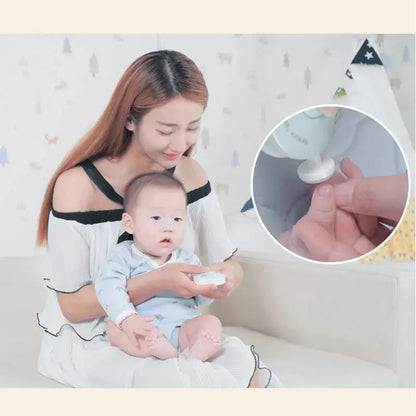 Electric Baby Nail Trimmer with Six Interchangeable Grinding Heads, Gentle and Safe Manicure Tool for Newborns and Toddlers, Ergonomic Design for Easy Handling