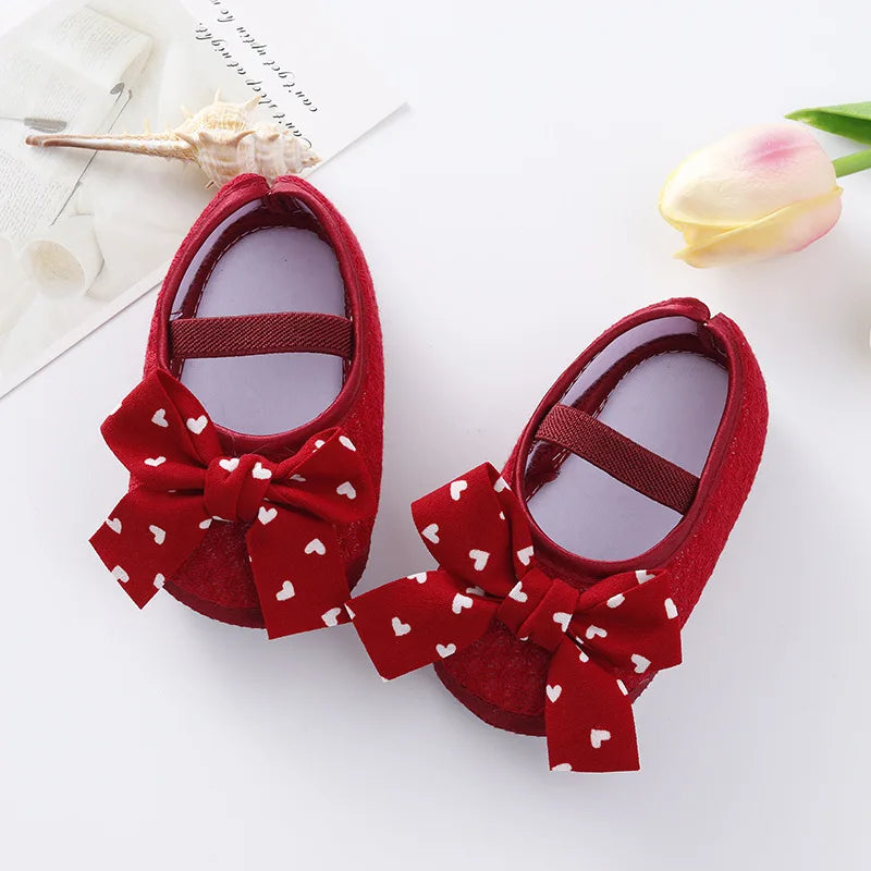 Soft Baby Mary Jane Flats with Large Bow Detail and Elastic Strap for Secure Fit