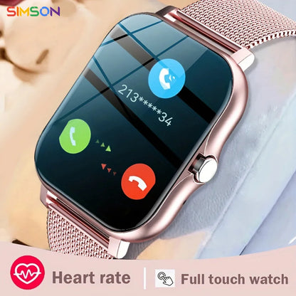 Smartwatch with Heart Rate Monitor, Full Touchscreen, and Bluetooth Call Function for Fitness Tracking and Notifications