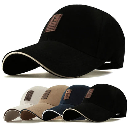 Casual Baseball Cap with Embroidered Patch and Contrast Trim, Featuring an Adjustable Strap for Comfortable Outdoor Wear