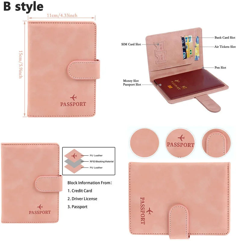 Multi-Functional Travel Passport Holder and Wallet with Card Slots, SIM Card Storage, and Secure Closure, Ideal for Organizing Travel Essentials